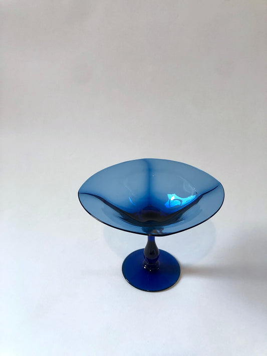 Blue Glass Compote