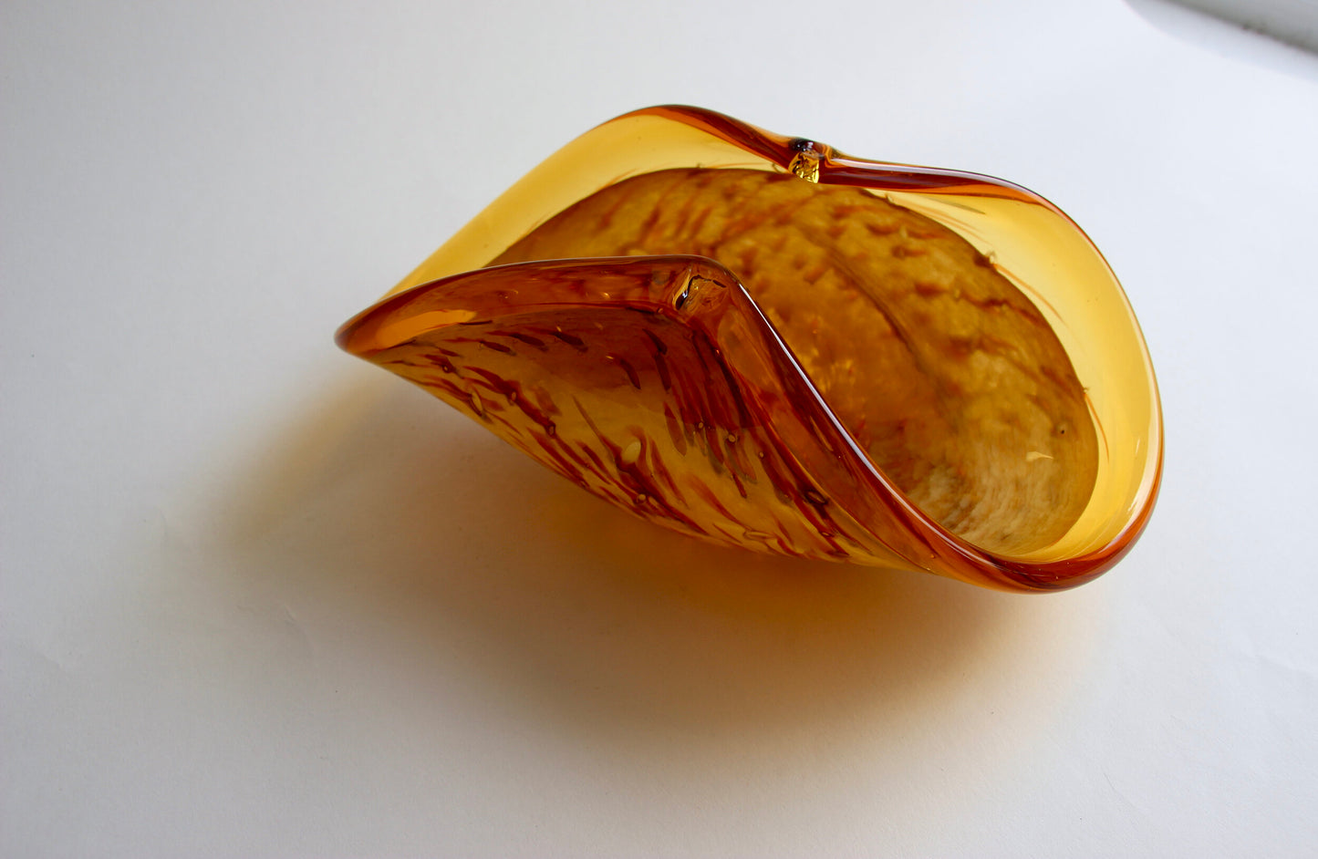 Amber Folded Glass Dish