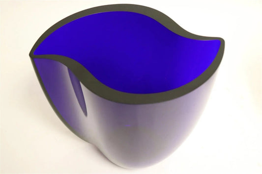 Cerulean Art Glass Wave Vase